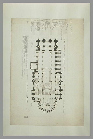 Plan de l'église royale de Saint-Denis en 1793