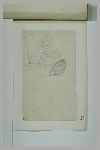 Statue gothique d'une femme portant une épée, image 1/1