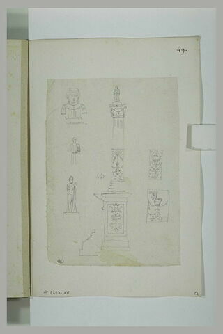 Divers croquis de bustes et de colonnes, image 1/1