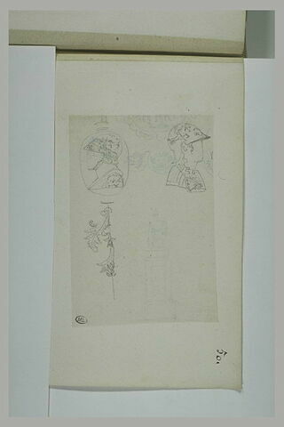 Croquis de bustes, statues et bas-reliefs, image 1/1