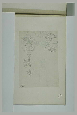 Croquis de bustes, statues et bas-reliefs, image 1/1