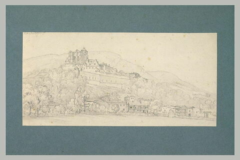 Vue d'une cité fortifiée, avec une cathédrale, image 1/1