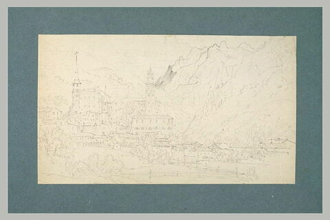 Vue d'une bourgade de montagne, au creux d'une vallée, image 1/1