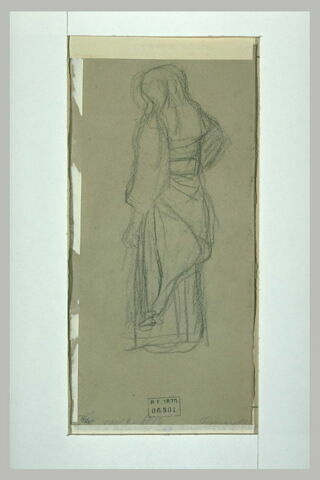 Paysanne italienne, debout, vue de dos, image 1/1