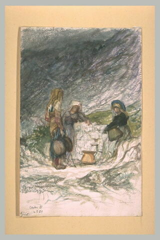Trois paysannes italiennes, près d'une source, image 1/1
