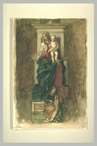 La Vierge tenant l'Enfant et un ange musicien