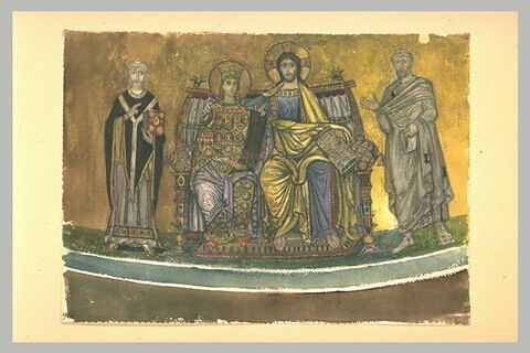 D'après la voûte de l'abside de Sainte-Marie-du-Trantévère à Rome