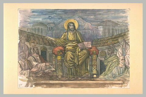 Le Christ et les apôtres, voûte de l'abside de Sainte Pudentienne à Rome