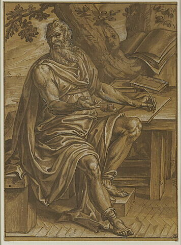Saint Jean écrivant l'Apocalypse dans l'île de Pathmos