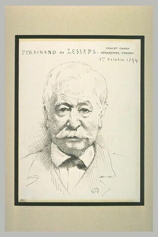 Portrait de Ferdinand de Lesseps, en buste, de face, image 2/2