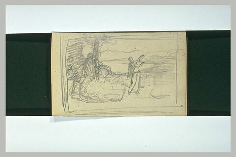 Femme dansant devant une assemblée d'hommes, image 1/1