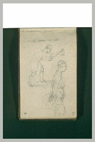 Homme bêchant ; homme de profil, image 1/2