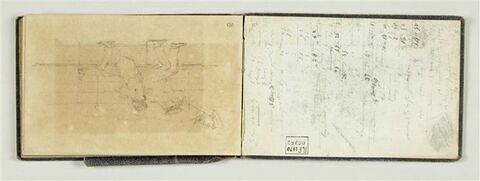 Deux figures sur un banc ; homme de profil, image 2/2