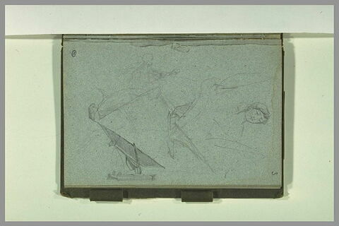 Etude de bateaux à voiles et de plusieurs figures, image 1/1