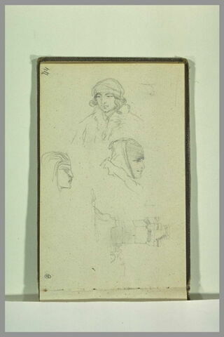 Etudes de visages égyptiens et d'une forteresse, image 1/1