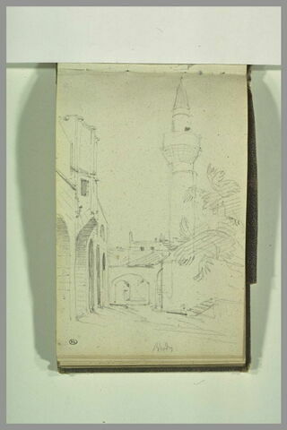 Vue de l'intérieur d'une ville et d'un minaret, image 1/1