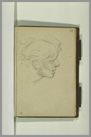 Tête de jeune homme, de profil vers la droite, image 1/1