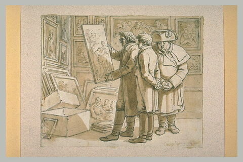 M. Denon examinant des tableaux, au Louvre, image 2/2