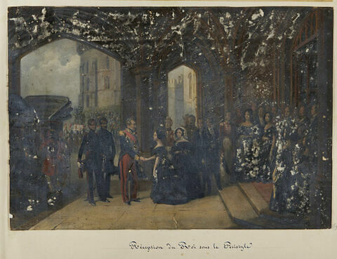 Réception du roi sous le péristyle, au château de Windsor