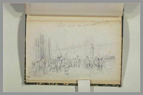 Nombreuses figures de révolutionnaires, à Paris, en 1848