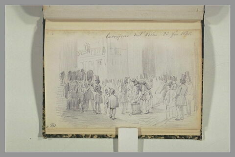Grenadiers, soldats, étudiants et gamins pendant la révolution de 1848, image 1/1