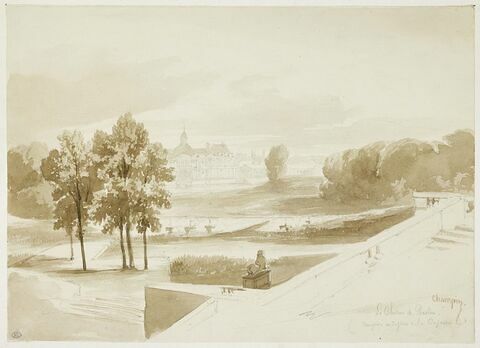 Vue d'ensemble du parc et du château de Vaux-le-Vicomte