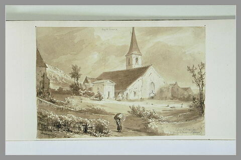 Paysage avec l'église d'Ancy-le-Franc