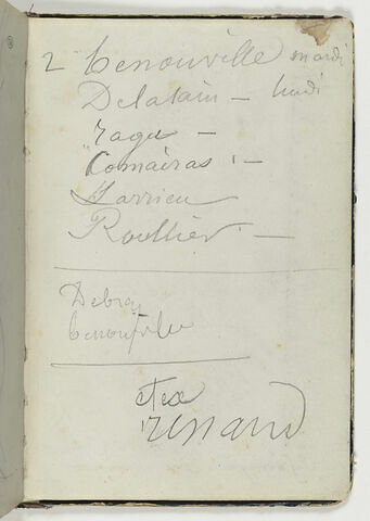 Note manuscrite, image 1/2