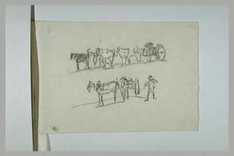 Croquis de chevaux attelés, image 1/1