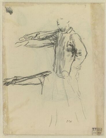 Figure d'homme et bras pour le Départ pour le Travail (1850)
