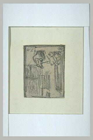 Femme accroupie nourissant ses enfants, image 1/1