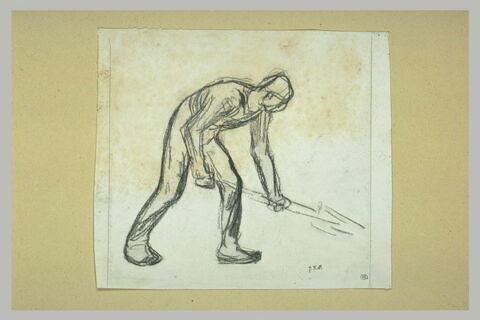 Homme bêchant, tourné vers la droite, image 1/1