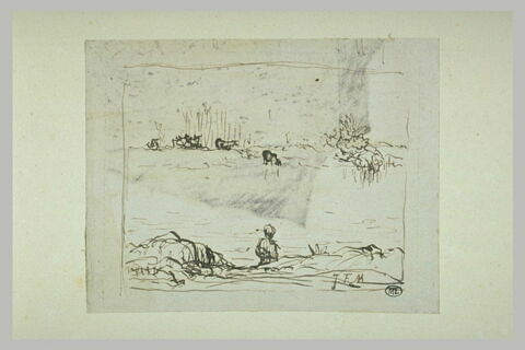 Figure derrière un monticule près d'une rivière, image 1/1