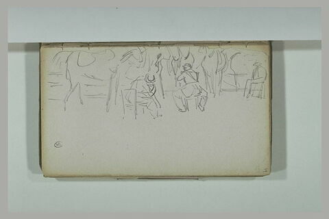 Soldats assis près de chevaux, image 1/1