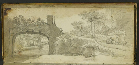 Rivière passant sous un pont en ruines, image 1/1