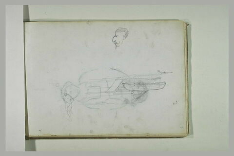Caricature ; quille et bateau ; femme nue, image 1/1