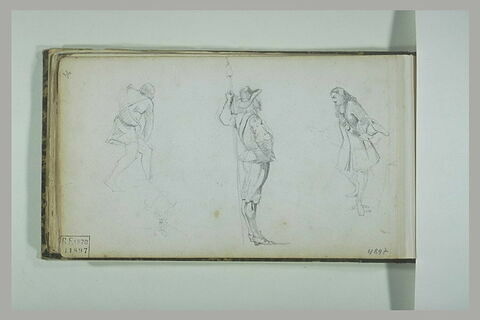 Trois études d'hommes, dont deux en costume Louis XIII, image 1/1