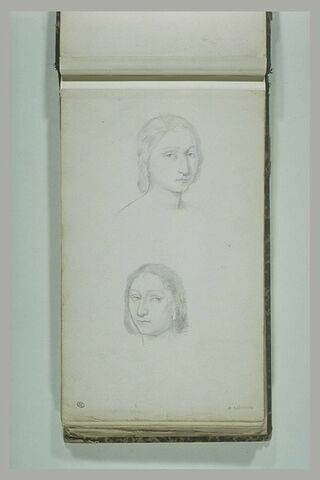 Deux études de tête de jeune femme, image 1/1