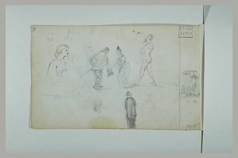 Etudes  : femmes, homme en costume Charles IX, homme nu, Napoléon, image 1/1