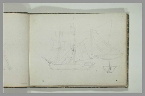 Navires, voiles déployées, et études de voiles, image 1/1