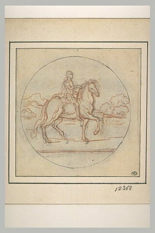 Projet de médaille : Louis XIV à cheval