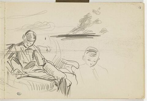 Jeune homme assis dans un fauteuil et visage de trois quarts, image 1/4