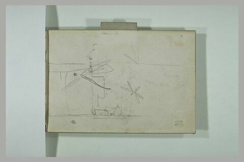 Plan, figure d'homme et croquis de libellule, image 3/3