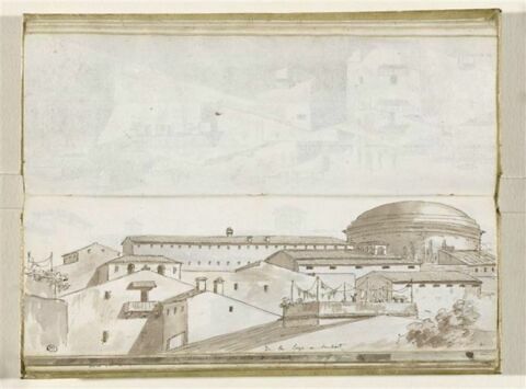 Vue des toits de Rome et de la coupole du Panthéon, depuis la loge de Saint-Hubert, image 1/2