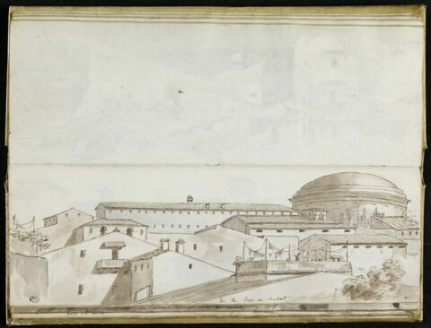 Vue des toits de Rome et de la coupole du Panthéon, depuis la loge de Saint-Hubert, image 2/2