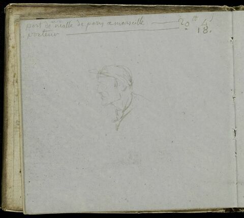 Notes manuscrites et profil d'homme, image 1/1