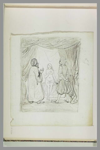 Deux turcs regardant une jeune femme nue assise, image 1/1