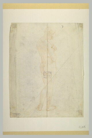 Femme nue, debout, de profil à droite