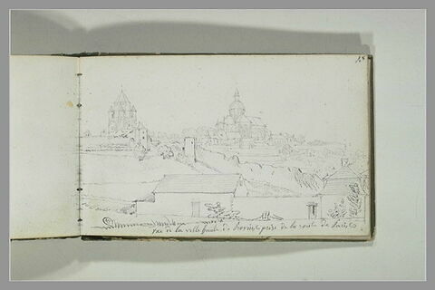 Vue de la ville haute de Provins, prise de la route de Paris, image 2/2