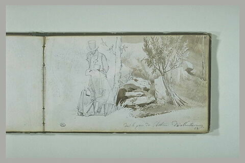 Homme debout près d'une femme peintre dans le parc du château de Montmorency, image 3/3